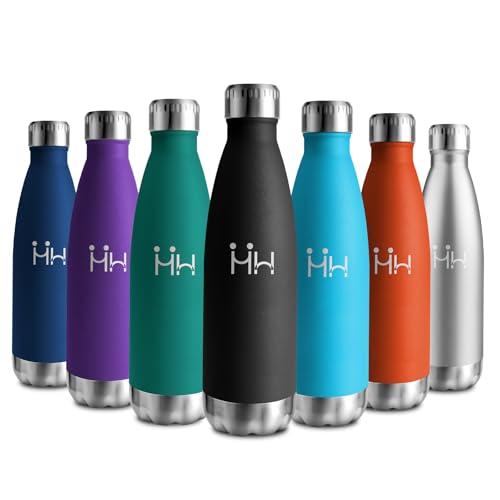 Borraccia Acciaio Inox 500ml, Bottiglia Termica Doppia Parete, Senza BPA, A Prova di Perdite, Antigoccia, Bottiglia Acqua Ideale per Bambini, Scuola, Ufficio, Sport, Escursioni, Viaggi, Campeggio