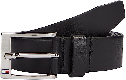 Tommy Hilfiger Uomo Cintura New Aly Belt Cintura in Pelle, Nero (Black), 100 cm