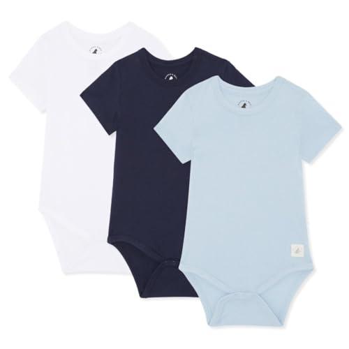 Bramble & Bear Confezione da 3/6 Body a manica corta per bambini, Body unisex in cotone biologico per bambini da 0 a 3 anni, Blu/bianco (3 pezzi), 2-3 anni