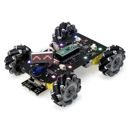 Freenove Mecanum Wheel Car Kit for Raspberry Pi Pico (Included) (Compatible with Arduino IDE), Dot Matrix Expressions, Obstacle Avoidance, Line Tracking, Light Tracing, Colorful Light
