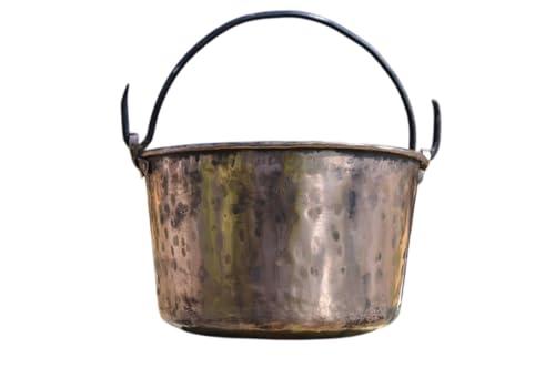 Paiolo in Rame per Polenta Artigianale con Manico in Ferro Battuto personalizzabile - Made in Italy (22 x H 16 cm)