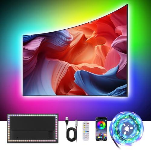 Liwqolx TV LED luci 1 metri, Dreamcolour TV Retroilluminazione, Musica Sincronizzazione, IC Integrato LEDs con APP & Telecomando Controllo per TV PC 32-50 pollici