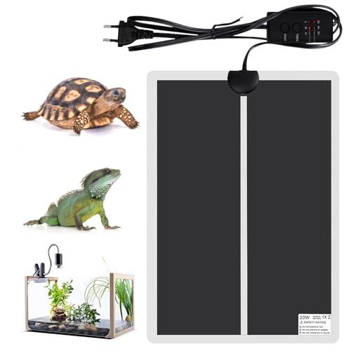 Geoyien Tappeto Riscaldante, Tappetino Riscaldante, Tappetino Riscaldante Rettili Controllo Della Temperatura a Tre Velocità, Impermeabile, Spegnimento Automatico,per Rettili e Anfibi (42*28 Cm, 20 W)