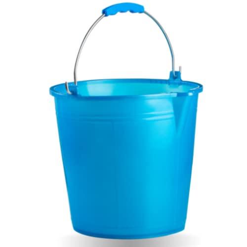 Ecoplast | Secchio 7 Litri con Manico Ergonomico e Becco, Azzurro, ø 24, Made in Italy