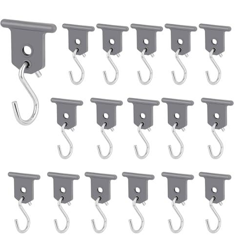 KAWAAN 16 Pezzi Gancio per Tendalino Camper, Ganci Tende da Campeggio Appendini, Acciaio Inossidabile, ABS, Grigio, Montaggio su Tenda da Sole per Camper, 7 kg, Minimalista e Funzionale