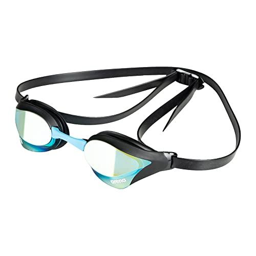 ARENA Cobra Core Swipe Mirror Occhialini Nuoto da Gara Unisex Adulto, Occhialini Piscina con Lenti a Specchio Curve, Anti-Appannamento, Protezione UV, 5 Ponti Nasali Intercambiabili