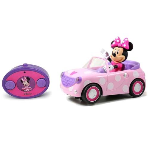 Jada - Radiocomando Minnie Roadster Racer, 253074001, +3 anni, cm 19, funzioni avanti-dritto e indietro-curva, licenza ufficiale Disney