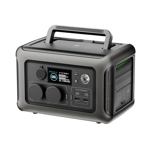 Centrale Elettrica Portatile ALLPOWERS R600, 299Wh 600W Generatore Solare, Batteria LiFePO4 Power Station Portatile, 1200W Picco Uscita CA, 0-100% in 1 Ora, UPS, Generatore di Corrente per Campeggio