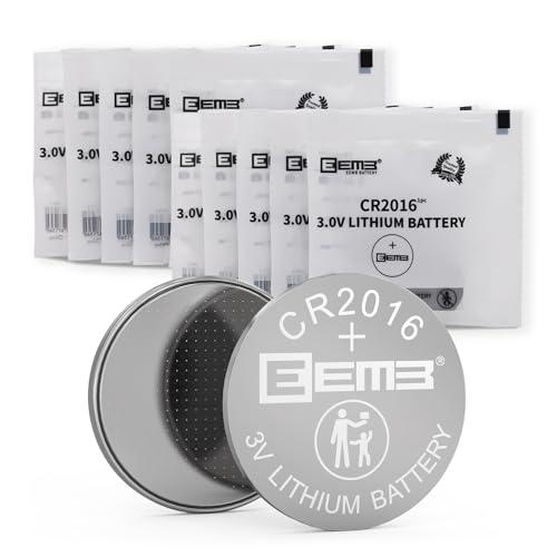 EEMB 10 PACK CR2016 Batteria 3V al litio Batteria a bottone a moneta 2016 Batteria ECR2016 DL2016 LM2016 per chiavi FOB auto orologi calcolatrici apriporta garage giocattoli luci a LED