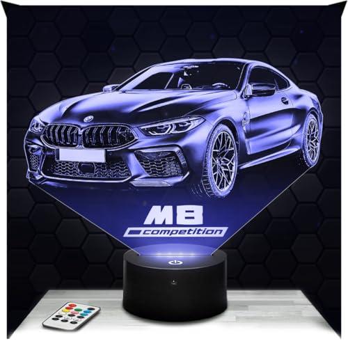 Lampephoto.fr - Lampada 3D Auto Supercar M8 Competition, Luce Notturna Tattile Auto Supercar M8 Competition, Illusione 3D Led, Idea Regalo di Natale per Ragazzi e Ragazze Lampada da Comodino TOP