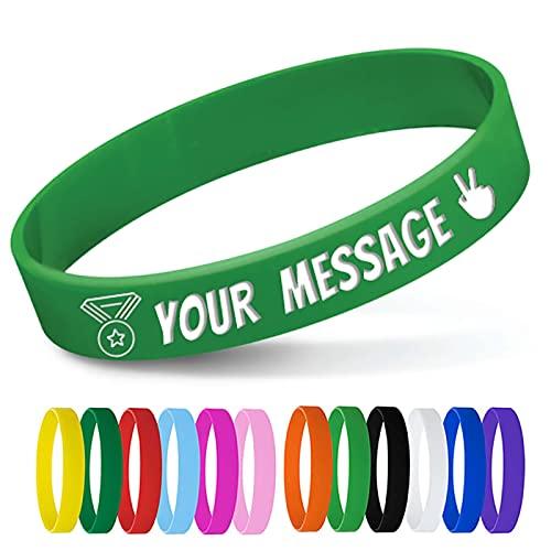 Braccialetti in Silicone Personalizzati con Messaggio di Testo, Bracciali in Gomma per Eventi, Motivazione, Raccolte Fondi, Consapevolezza