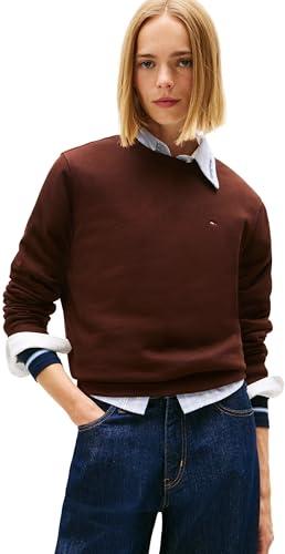 Tommy Jeans Tjw Reg S Flag Crew Dw0Dw19959, Felpa Pullover, Donna, Marrone (Rich Brown), XS
