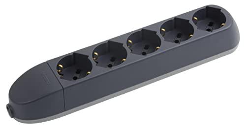 BTICINO Ciabatta Multipresa Senza Cavo 5 Posti, 5 Prese Polivalenti (Schuko 10/16A e Bipasso), Compatibile con Tutte le Spine (Standard Tedesco/Italiano), Salvaspazio, Robusta e Professionale, Nero