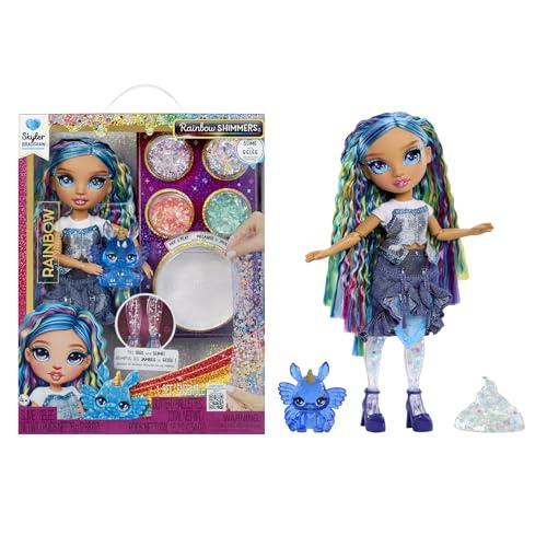Rainbow High Rainbow Shimmers with Slime - Skyler, blu - Bambola Fashion di 28 cm, con Kit Slime e un Coniglietto come Animaletto Domestico, Età 4+