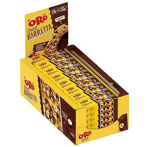 Oro Vitasnella, Barretta ai Cereali Integrali con Cioccolato Fondente e Nocciole, Cotto al Forno, Fonte Naturale di Fibre, 25x40g (25 barrette da 40 grammi)
