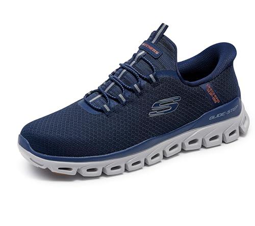 Skechers Glide-Step Noxus, Scarpe da Ginnastica Uomo, Navy Mesh/Pu, 44 EU