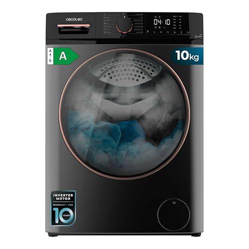 Cecotec Lavatrice a Carica Frontale 10 Kg Bolero Dresscode 10610 Inverter Steel A. 2000W, 1400 RPM, Classe A, Steam Max, Motore Inverter Plus, 15 Programmi, Onsmart, Fuzzy Logic, Smooth Wash, Stop&Go