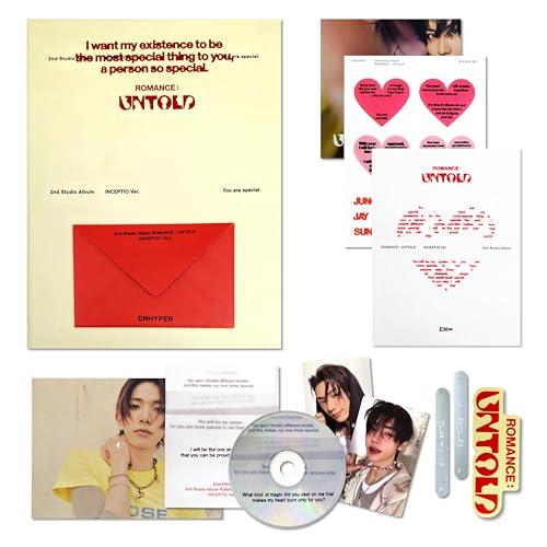 ENHYPEN - 2nd full album [ROMANCE : UNTOLD] (INCEPTIO Ver.) Photo Book + Paper Rings + CD-R + 2 Pin Badges + 4 Extra Photocards