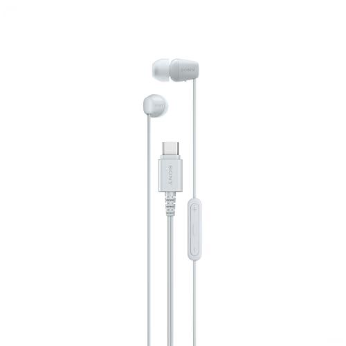 Sony IER-EX15C auricolari con cavo USB-C con microfono – leggeri adatti per Android, iPhone, laptop e PC – Cavo anti-groviglio, suono nitido – Perfetti per i viaggi e l'uso quotidiano – Bianco
