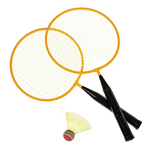 Idena 7408408, Set Badminton Junior con 2 Racchette e Una Palla, Gioco di Palla per Bambini e Adulti, Ottimo in Estate per Giardino, Parco o Spiaggia