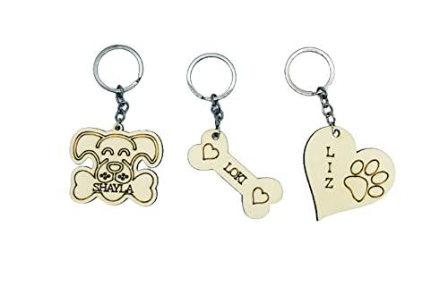 Portachiavi in Legno Personalizzabile con il nome del tuo amico a quattro zampe