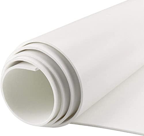 Rotolo di schiuma in gomma alveolare, autoadesivo, 300 mm (larghezza) x 3 mm (spessore) x 1,5 m (lunghezza), in neoprene, pannello in gomma alveolare facile da tagliare per fai da te (bianco)