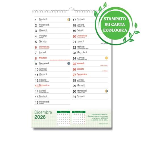 EURO PUBLISHING Calendario da Parete Ecosostenibile 14 mesi 2026 - da Novembre 25 a Dicembre 26