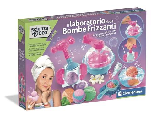 Clementoni Scienza e Gioco - Il Laboratorio delle bombe Frizzanti, Set Creazioni Effervescenti, Colorate e Profumate, Bambine 8+ Anni, Crea Bombe da Bagno Colorate e Profumate, Lingua Italiana, 19437