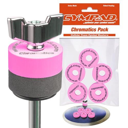 Cympad Rosa Chromatics Foam Cymbal Pad Set - Rondelle in schiuma a memoria di forma ad alta densità per migliorare il suono e la durata, adatte a tutti i supporti per piatti - 40/15mm