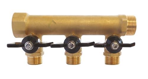 Somatherm for you - Brass Collector con mini -twin integrato - 3 maschi inizia 15/21-20/27 Input femmina - Output maschile 20/27