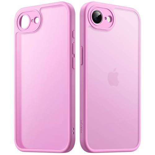 JETech Cover Opaca per iPhone 16e 6,1 Pollici 2025, Protezione Anticaduta Antiurto di Grado Militare, Custodia Cellulare Posteriore Glassata Traslucida, Anti-Impronte (Rosa)