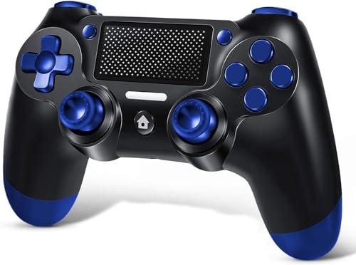 Wireless Controller per PS4, senza fili Controller per PS4/Slim/Pro/PC, con Pannello Touch, Jack Audio, Vibrazione e Sei-Assi Sensore giroscopico