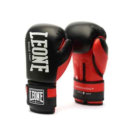 LEONE 1947, KNOCKOUT Guantoni Boxe, Esclusiva Amazon, Unisex – Adulto, Rosso, 10OZ, GN371