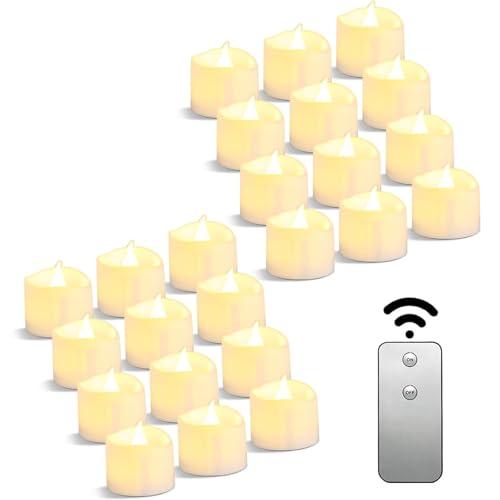 Da by Lumino a LED con telecomando, luce elettrica lampeggiante alimentata a batteria, 3,8 x 3,8 cm, per festa di nozze, Halloween, Natale, decorazione per la casa, 24 pezzi