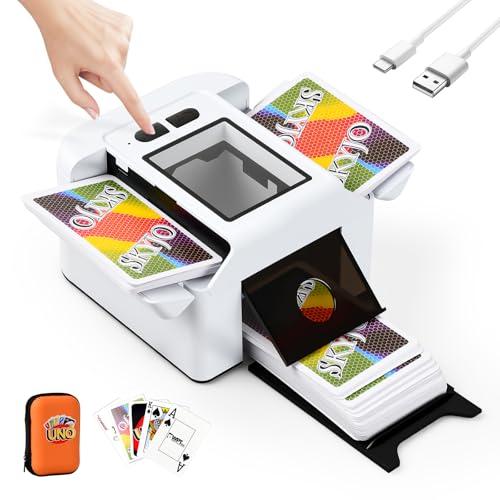 Mapille Mescolatore Carte da Gioco,Mischia Carte Automatico per 1-2 Mazzi,Card shuffler,modalità Auto e Manuale,Mixer Automatico,per Carte di Diverse Dimensioni