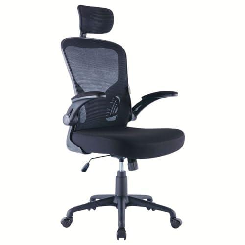 ZIK - Sedia Ergonomica da Ufficio, Scrivania, con Supporto Lombare e Regolazione Schienale, Sedia da Ufficio con Rotelle e Braccioli Reclinabili, Poggiatesta Oscillante e Regolabile