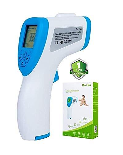 Bohui THERM-001 Termometro a Infrarossi senza Contatto, Schermo Retroilluminato LCD, Blu