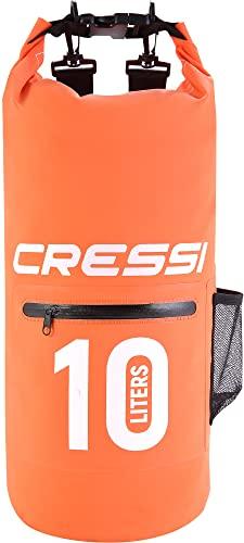 CRESSI Dry Bag, Sacca/Zaino Impermeabile per attività Sportive Unisex Adulto, Arancio con Zip, 10 LT