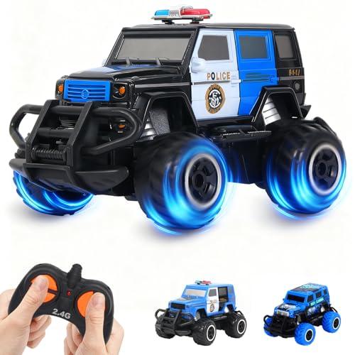 Pup Go Macchina Polizia Telecomandata per Bambini 3+ Anni, Idee Regalo Natale per Ragazzo, Mini Auto RC Giocattolo, Truck Radiocomandata Elettrica Regalo Natale Compleanno, Macchine Telecomandate