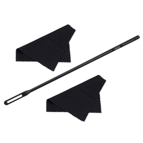 BIGULA Kit per la Pulizia del Flauto: Asta, Panni, Bacchette, Panno per Lucidare, Bastone per Flauto - Plastica e Tessuto - Black - Do Maggiore - Strumenti a Fiato