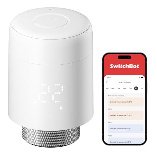 SwitchBot Termostato smart per termosifone, Bluetooth con controllo da app e timer, risparmio energetico, installazione facile, compatibile Alexa, Apple Casa e Google Home (richiede SwitchBot Hub)