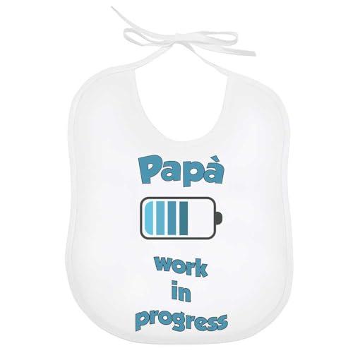 La Ruotante Bavaglino in 100% cotone bavetta papà miglior mondo speciale work progress super auguri regalo nascita (4)