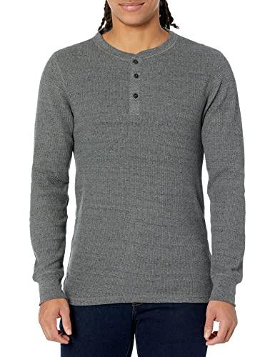 Amazon Essentials Felpa con Collo Serafino a Nido D’Ape a Maniche Lunghe Slim Uomo, Carbone, M