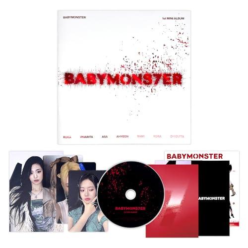 BABYMONSTER - 1st Mini Album [BABYMONS7TER] (Photobook Ver.) CD + Big Photobook + Small Photobook + Folded Poster + Sticker + Postcard + Photocards + 4 Extra Photocards