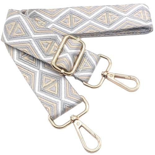 Tracolla Regolabile Colorata per Borse Donna Multicolore, 80-130cm Cinghia della Borsa con Gold Moschettone, Durevole per Crossbody Borsa, Chitarra, Borse Moderne Accessori, 3.8cm, 012