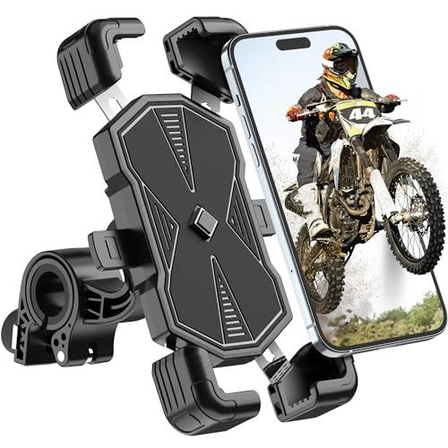 Estralia Porta Cellulare Moto, Bici Antivibrazione, Porta Telefono Ruotabile a 360, Supporto Staccabile per Manubrio Adatto per Cellulare da 5.5'-7'
