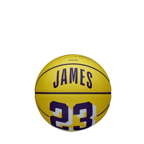 Wilson NBA Player Icon LeBron James Mini Ball WZ4007201XB, Unisex basketballs, yellow, 3 EU