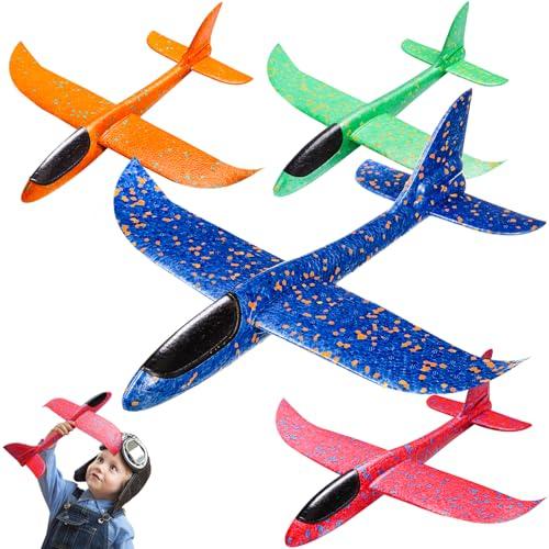 PATRICHOR Aereo Polistirolo Bambini, 4 Pezzi Aereo Giocattolo Giochi Bambino 3 4 5 6 7 8 Anni Regalo, Aliante Aeroplano Schiuma Regalo Natale, Giocattolo Grande Giochi Giardino Esterno