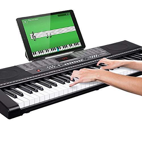 Bakaji Tastiera Musicale Pianola Elettronica 61 Tasti Pianoforte Multifunzione con 255 Ritmi 50 Brani Preimpostati Funzione Percussione Ingresso USB AUX e Leggio Porta Spartito e Tablet