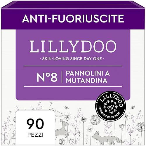 Pannolini a mutandina LILLYDOO - Taglia 8 (17+ kg), pacco scorta (90 unità), nuove tasche pipì e pupù, massima protezione, 0% profumi e lozioni, ideali per pelli sensibili, dermatologicamente testati